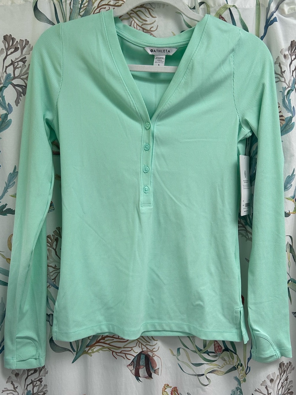 Athleta Uptempo Ribbed Henley Top
